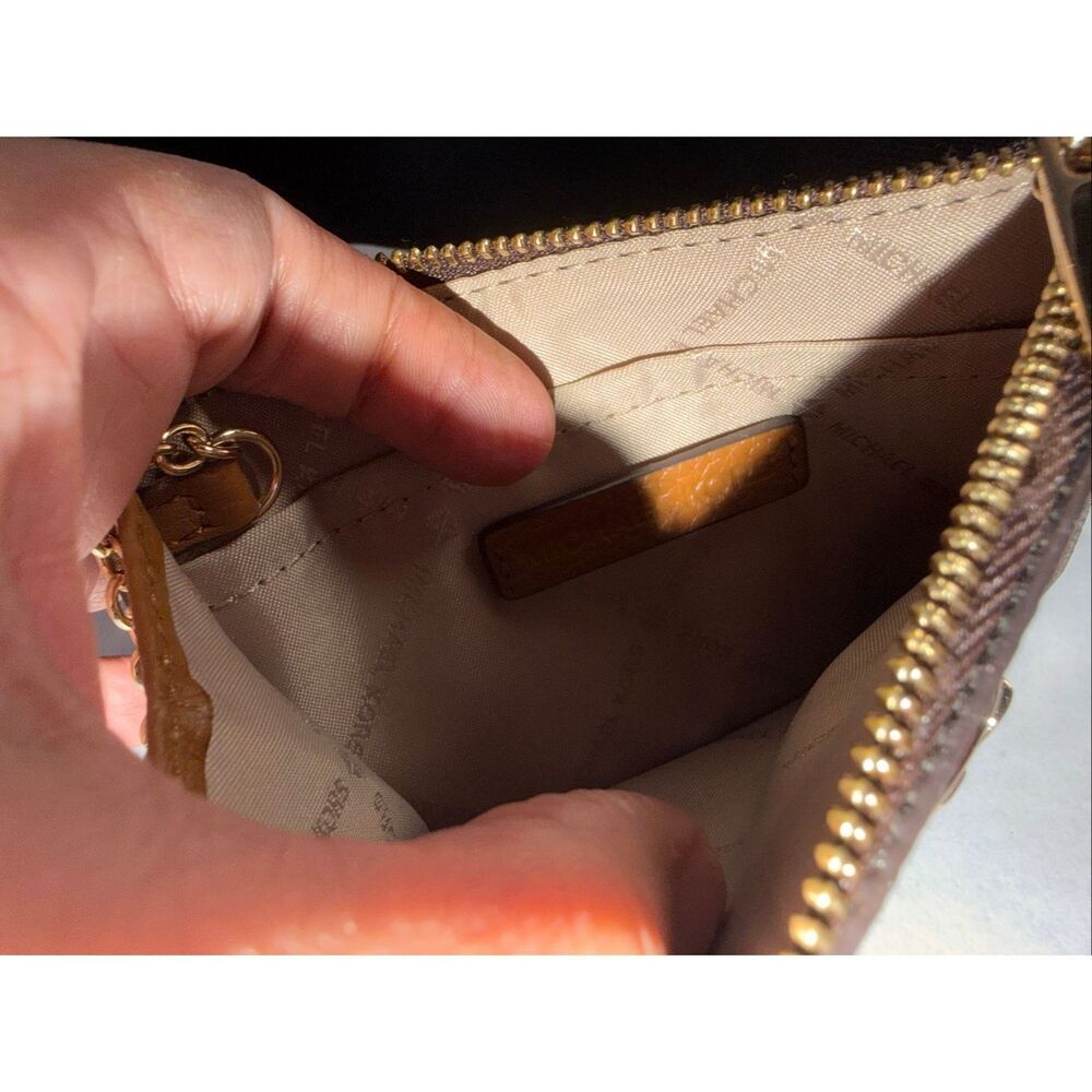 Michael Kors Fulton Small Top Zip Coinpouch With ID, Brown/Acorn - Picture 4 of 5